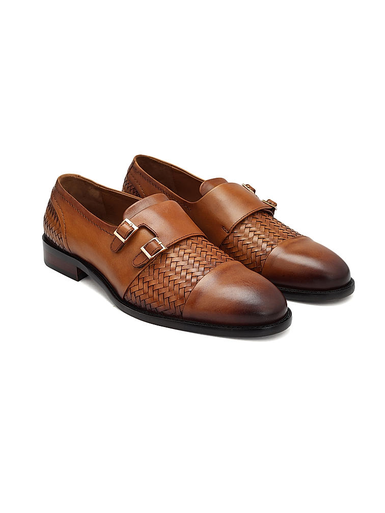 Tan Woven Monk Straps