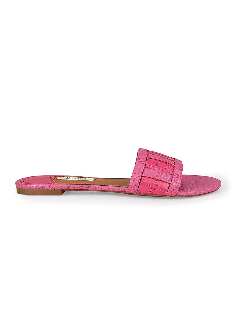 Pink Croco Textured Flats