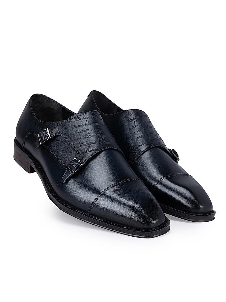 Navy Signato Monk Straps