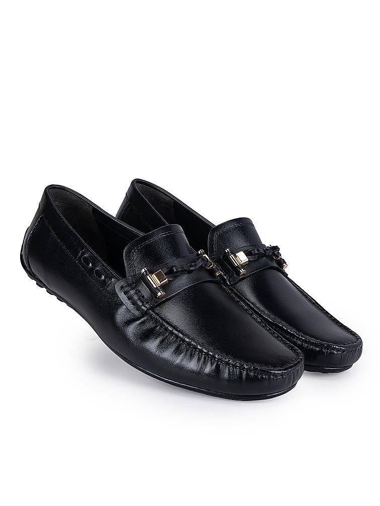 Black Embellished Moccasins