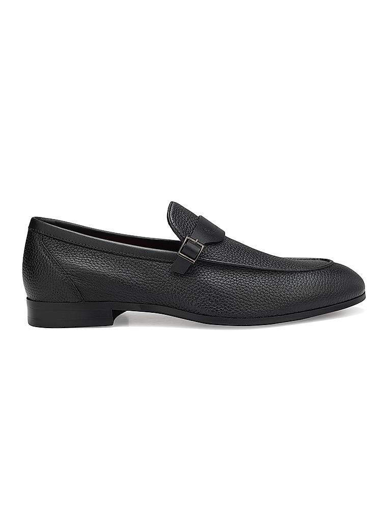 Black Loafers With Panel On Top