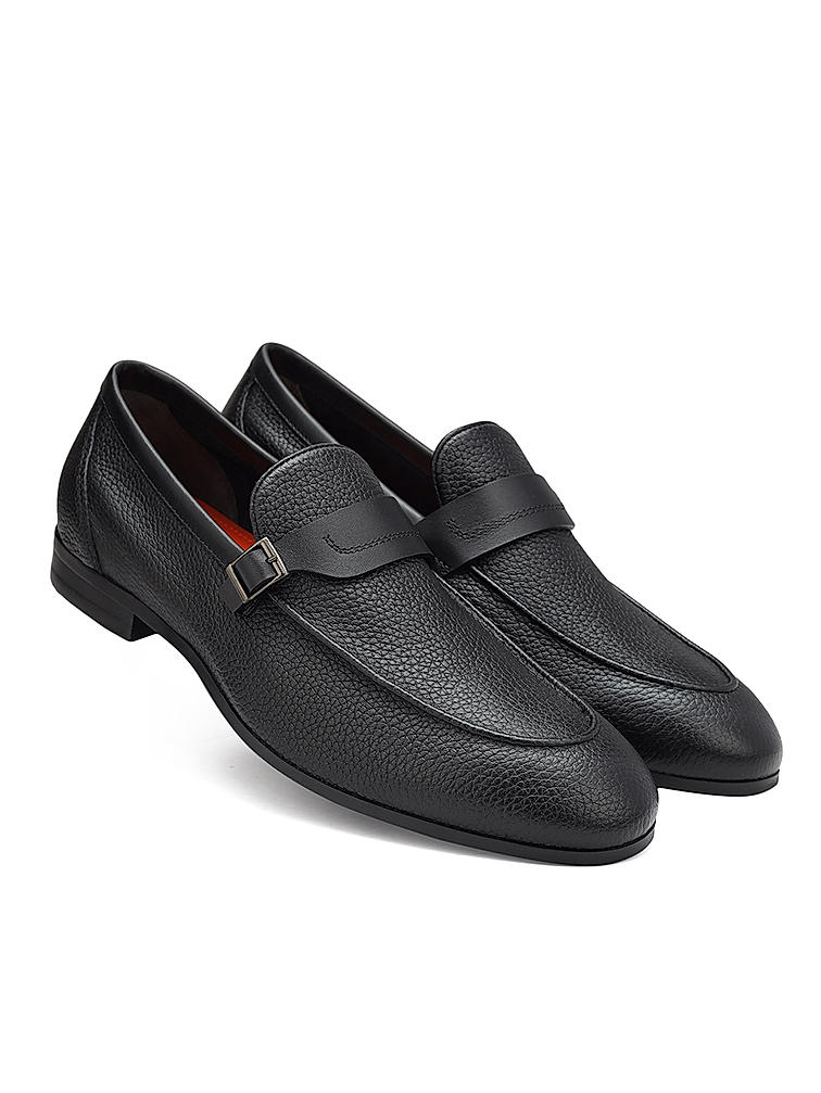 Black Loafers With Panel On Top