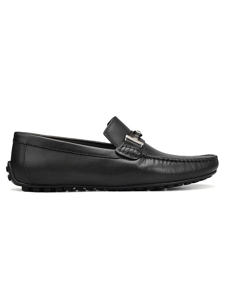 Black Braided Leather Moccasins