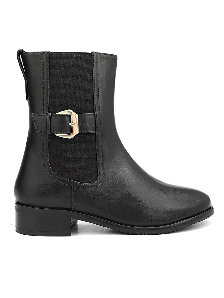 Black Leather Ankle Boots