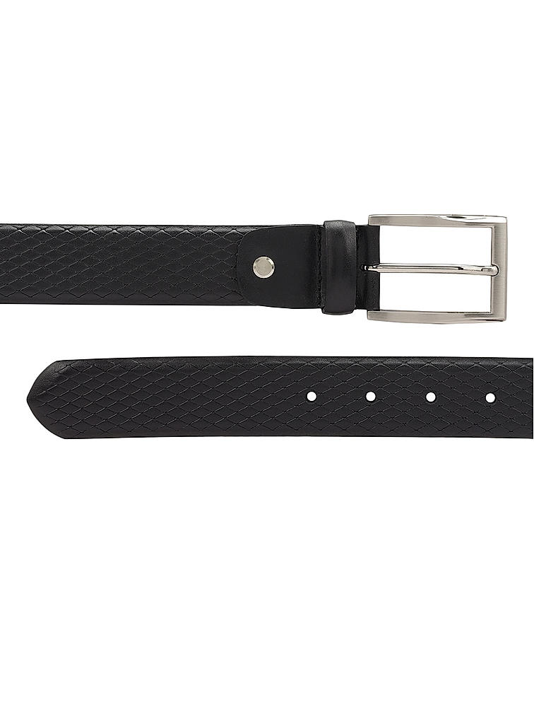 Black Mat Embossed Men's Belt