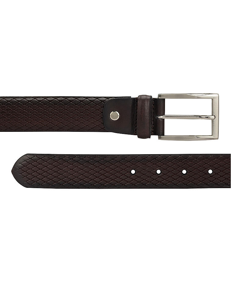 Brown Mat Embossed Men's Belt