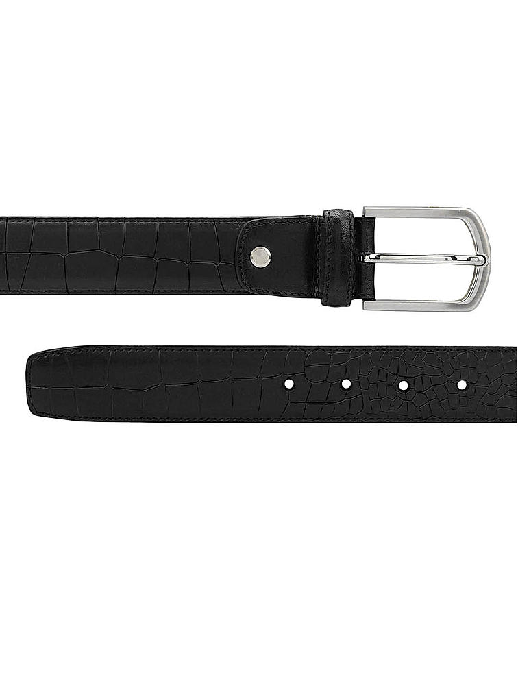 Black Croco Textured Men's Belt