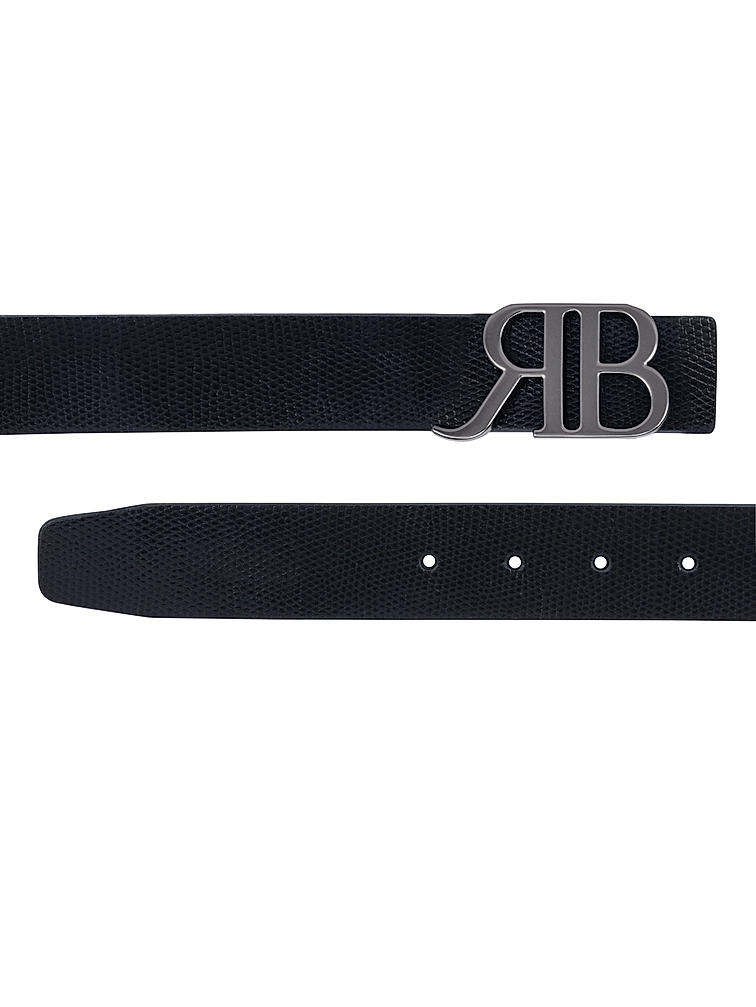 Black Fish Textured Men's Belt