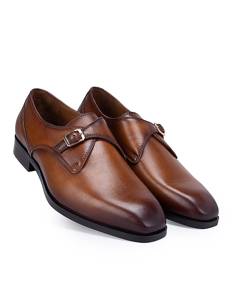 Tan Leather Monk Straps