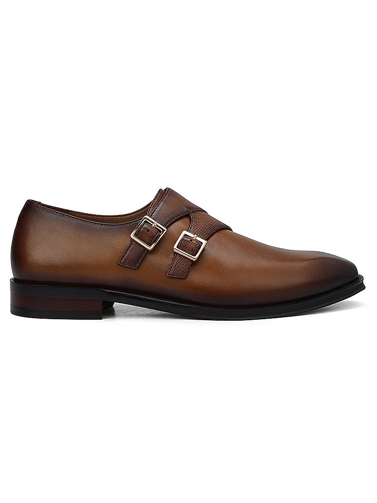 Tan Leather Monk Straps