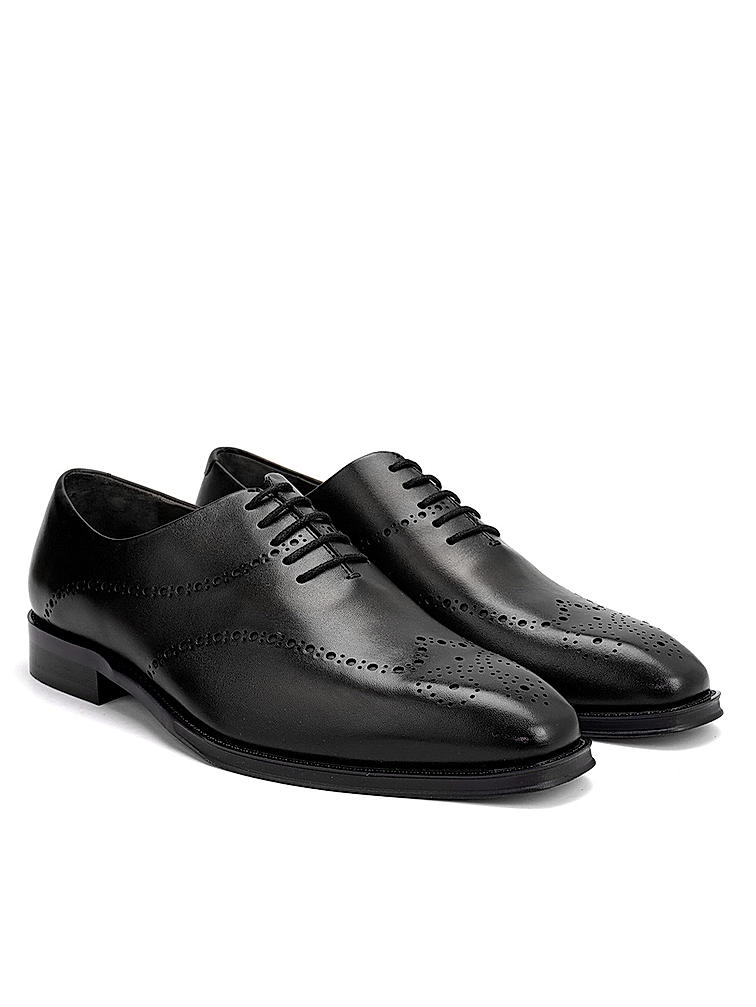 Black Leather Brogue Lace Ups