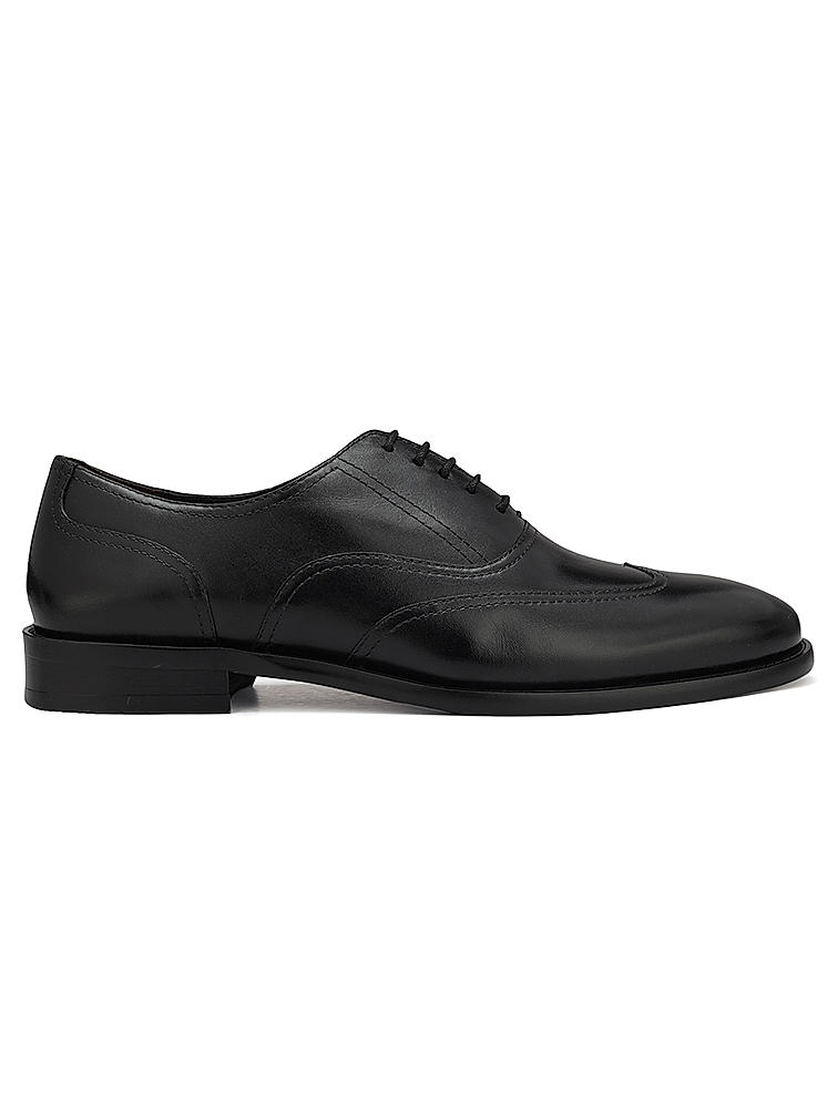 Black Leather Derby Shoes