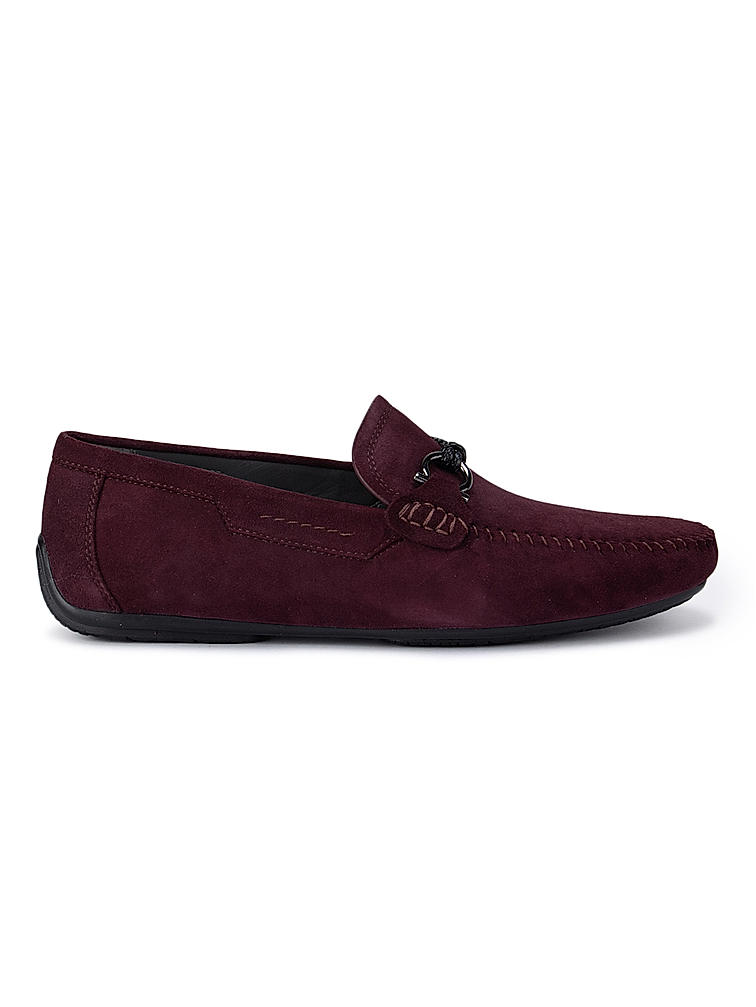 Burgundy Suede Moccasins