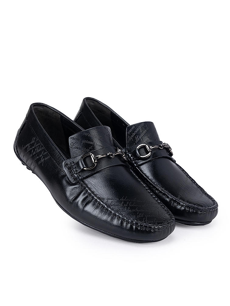 Black Signato Leather Moccasins