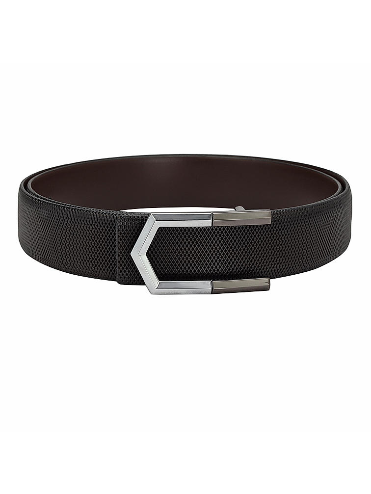 Coffee Textured Leather Men's Belt