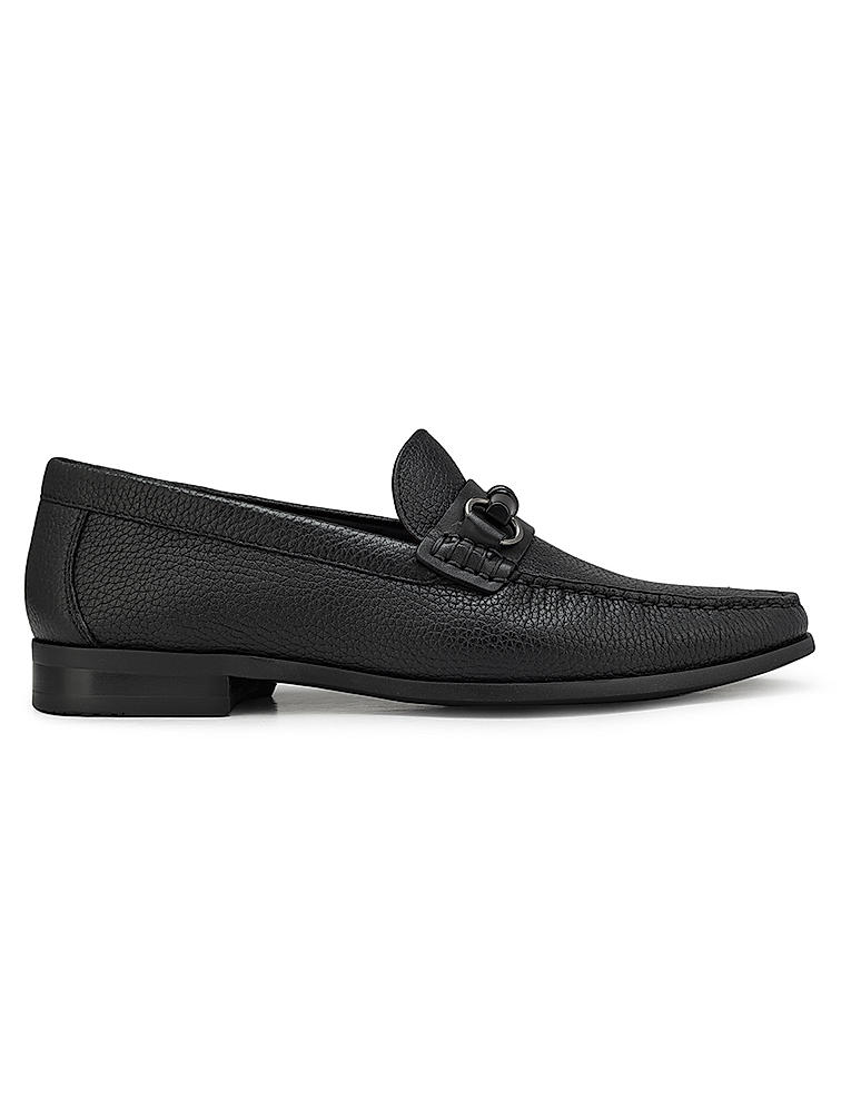 Black Heel Moccasins With Buckle