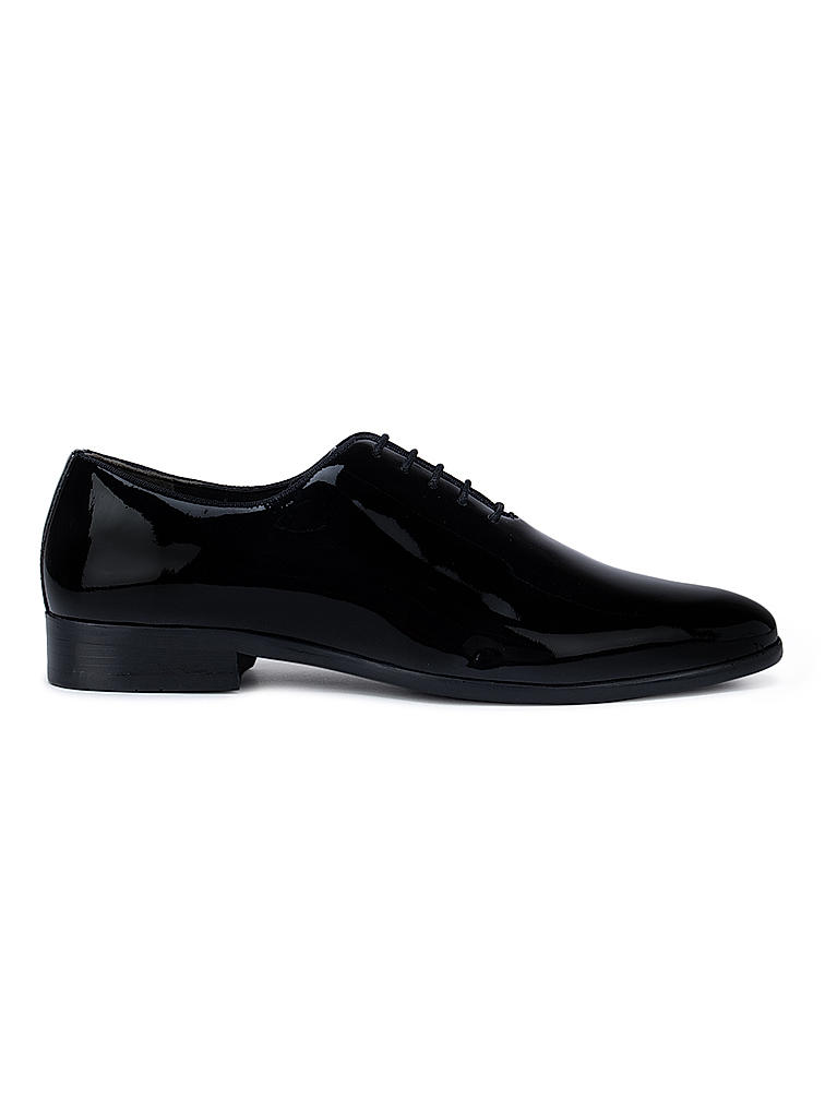 Black Patent Leather Lace-Ups