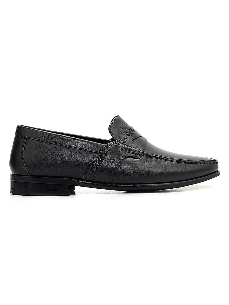 Black Heel Moccasins With Panel