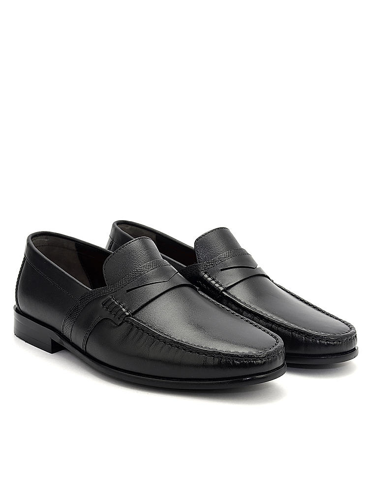 Black Heel Moccasins With Panel