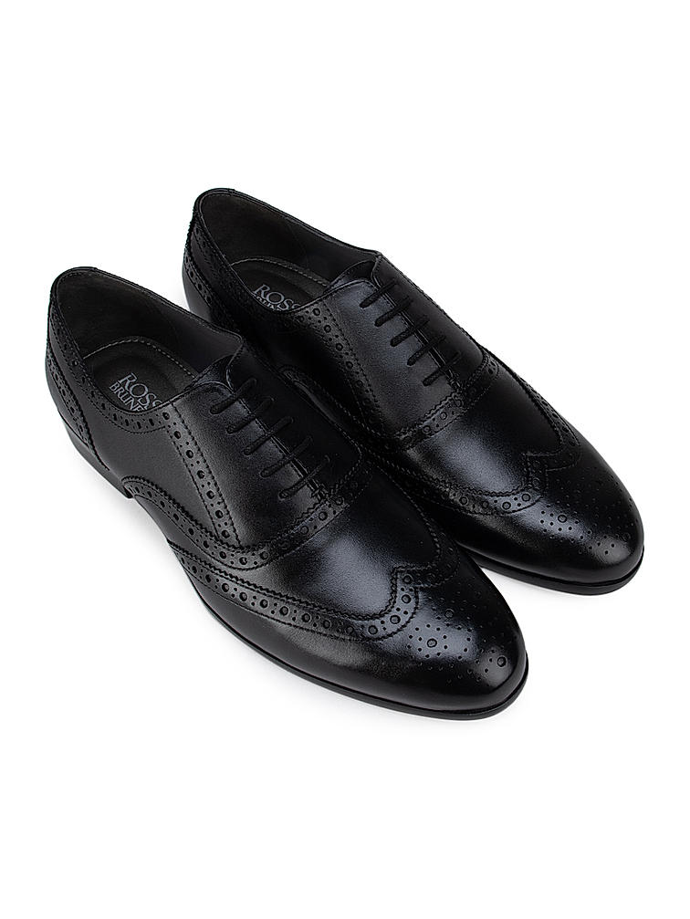 Black Leather Brogue Lace Ups