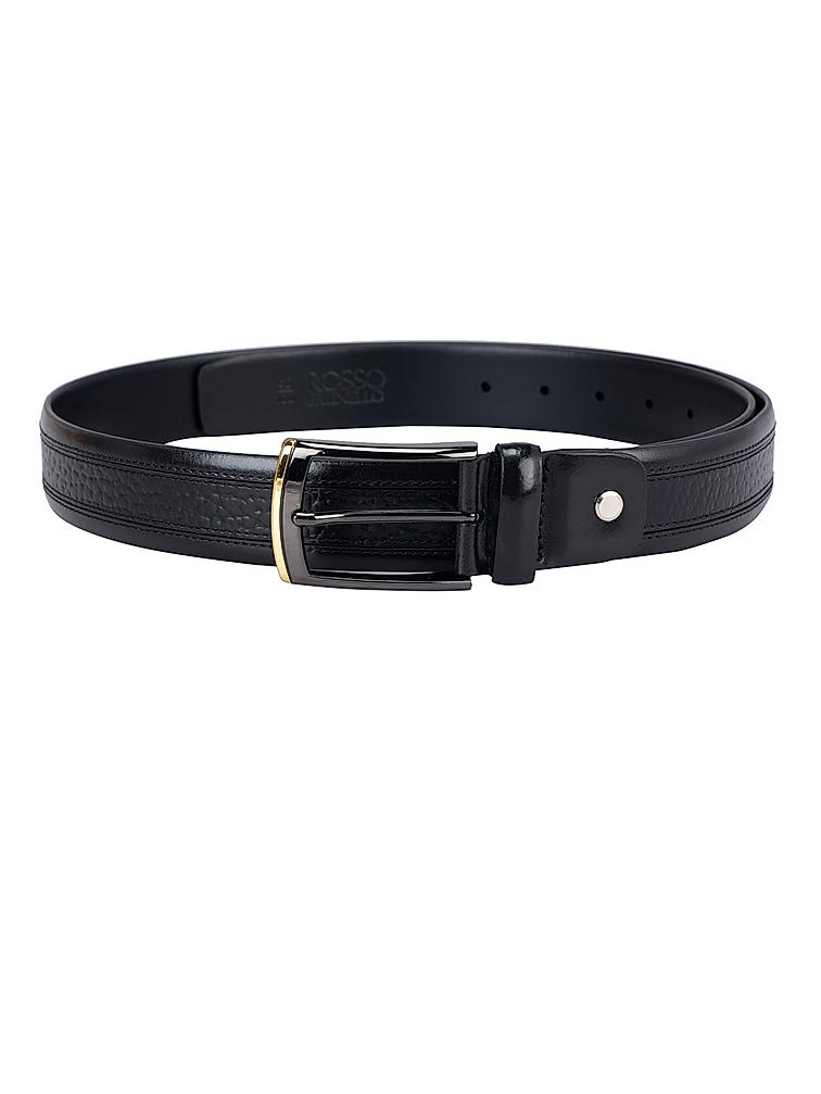 Black Textured Men's Belt