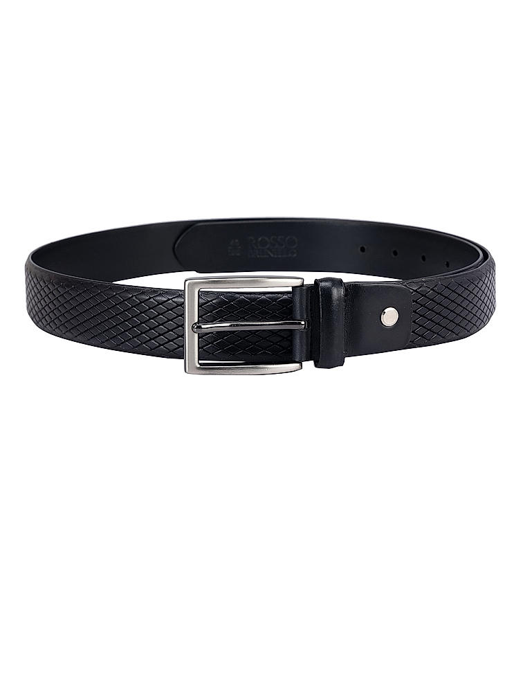 Black Mat Embossed Men's Belt