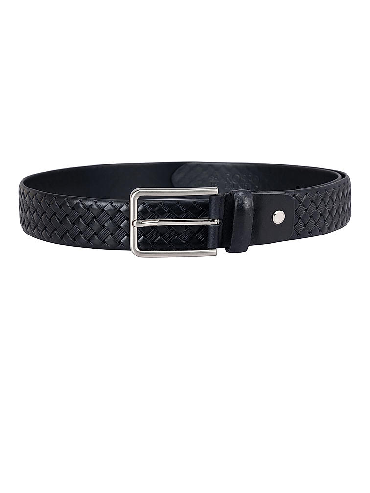 Black Mat Embossed Men's Belt