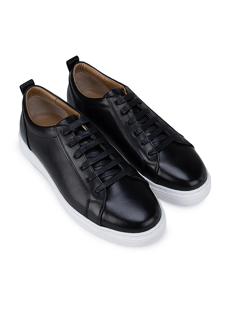 Black Leather Sneakers