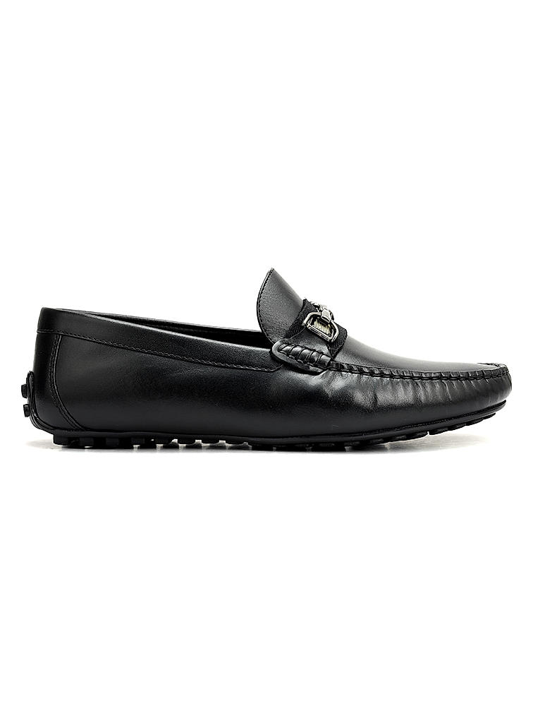 Black Moccasins With Metal Clip