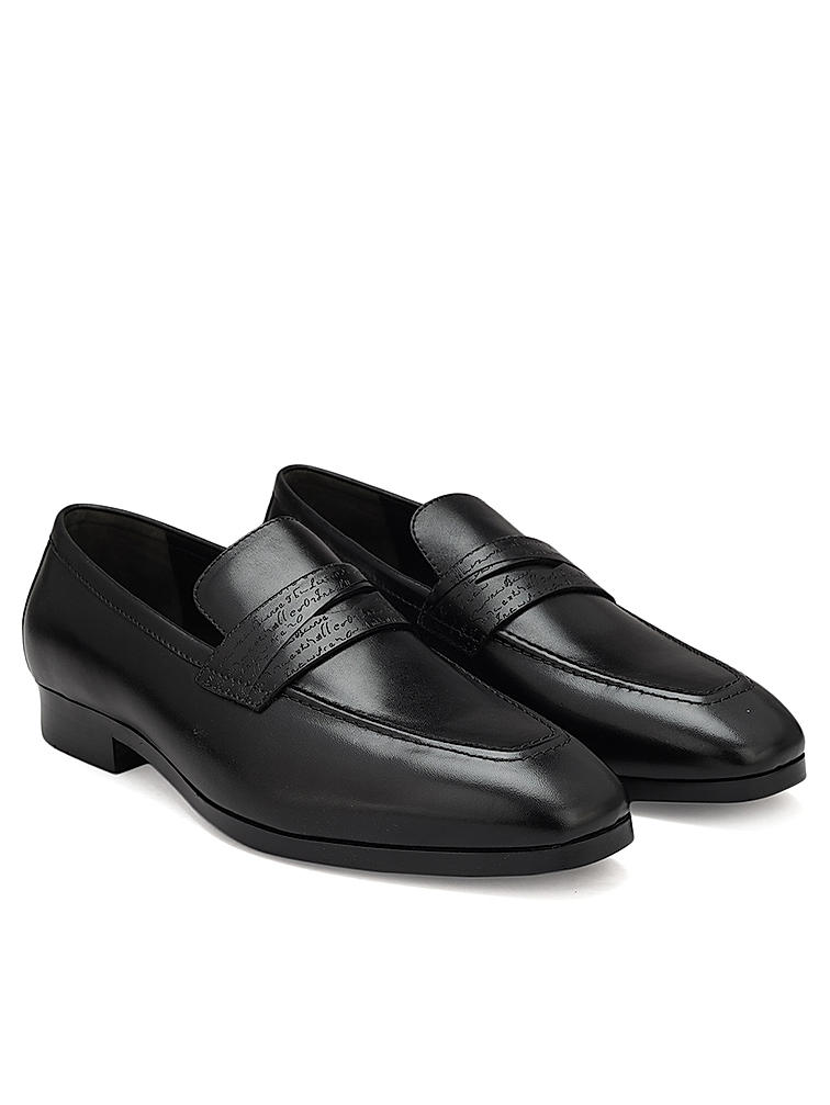 Black Signato Leather Loafers