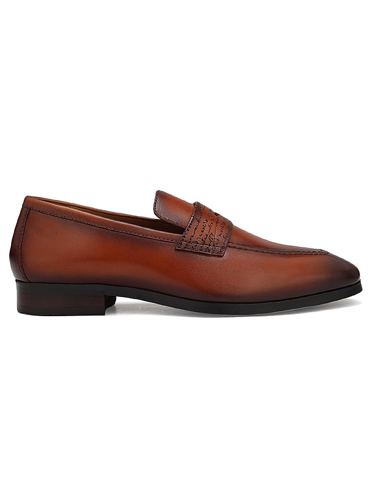 Tan Signato Leather Loafers