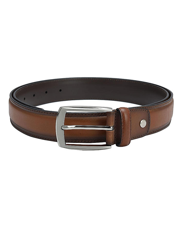 Tan Plain Leather Men's Belt