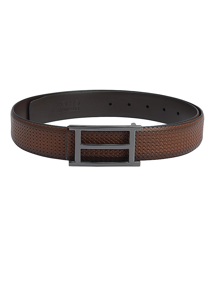 Tan Textured Leather Men's Belt