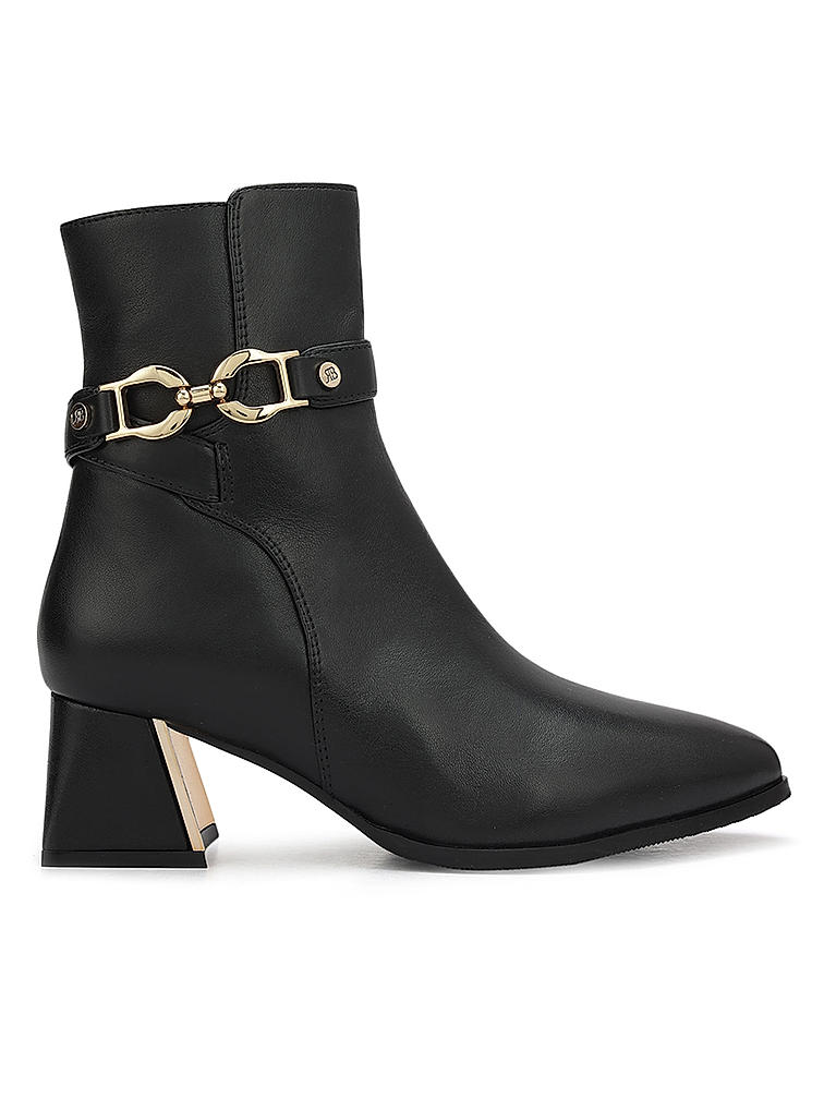 Black Leather Ankle Boots