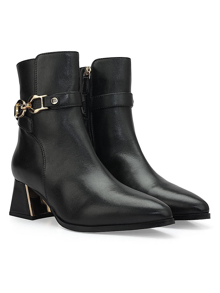 Black Leather Ankle Boots