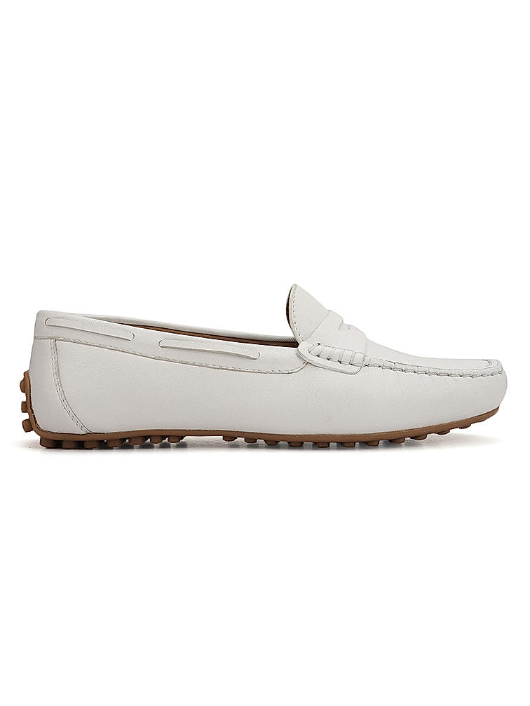 White Moccasins With Panel