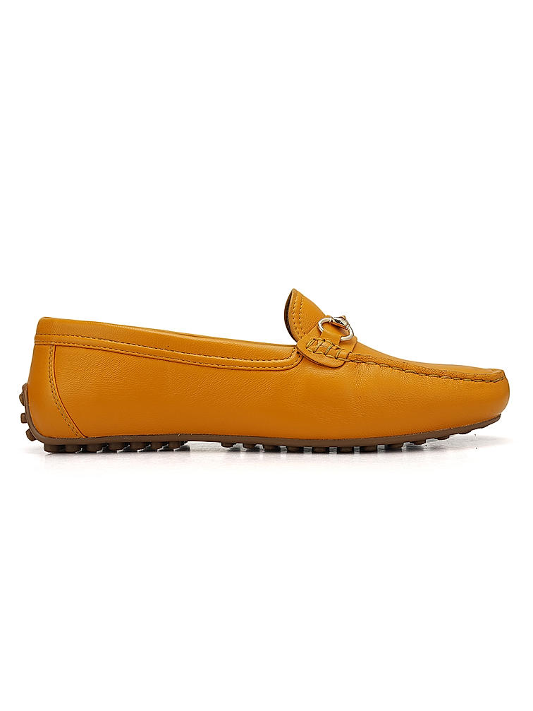 Orange Top Embellished Moccasins