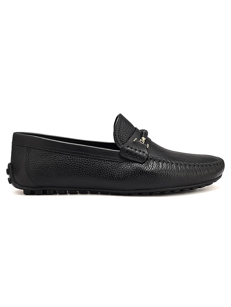 Black Top Embellished Moccasins