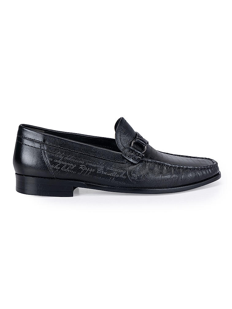 Black Signato Leather Loafers