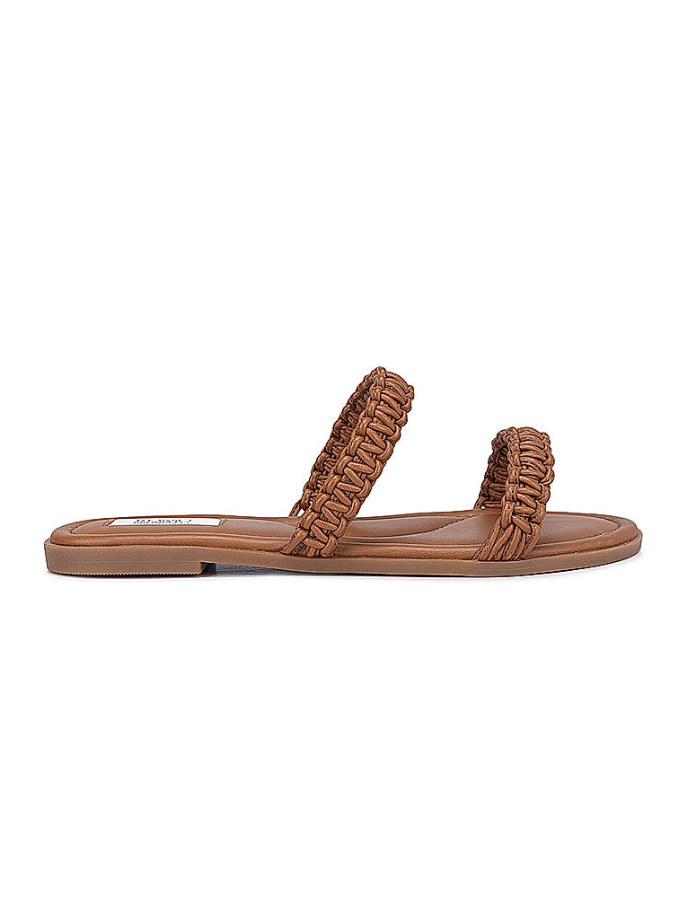 Tan Braided Strap Sliders