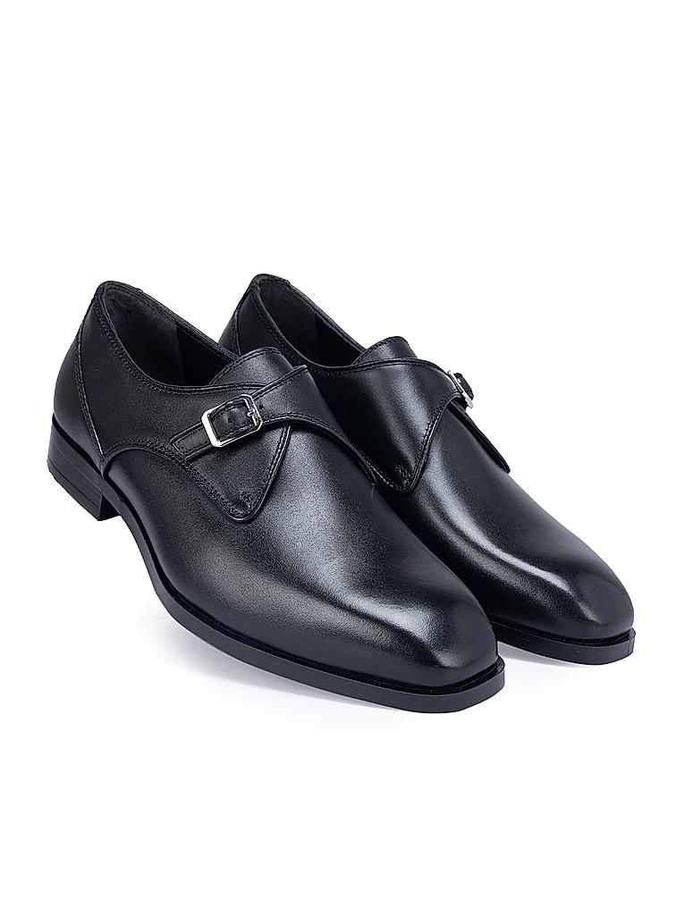 Black Leather Monk Straps