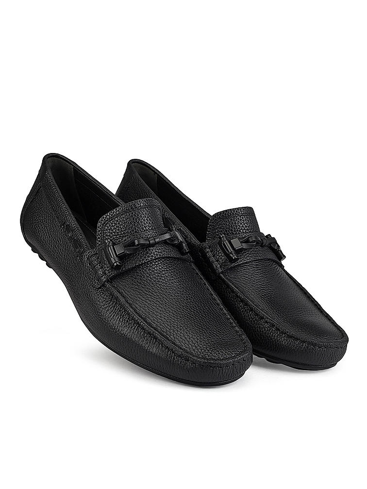 Black Embellished Moccasins