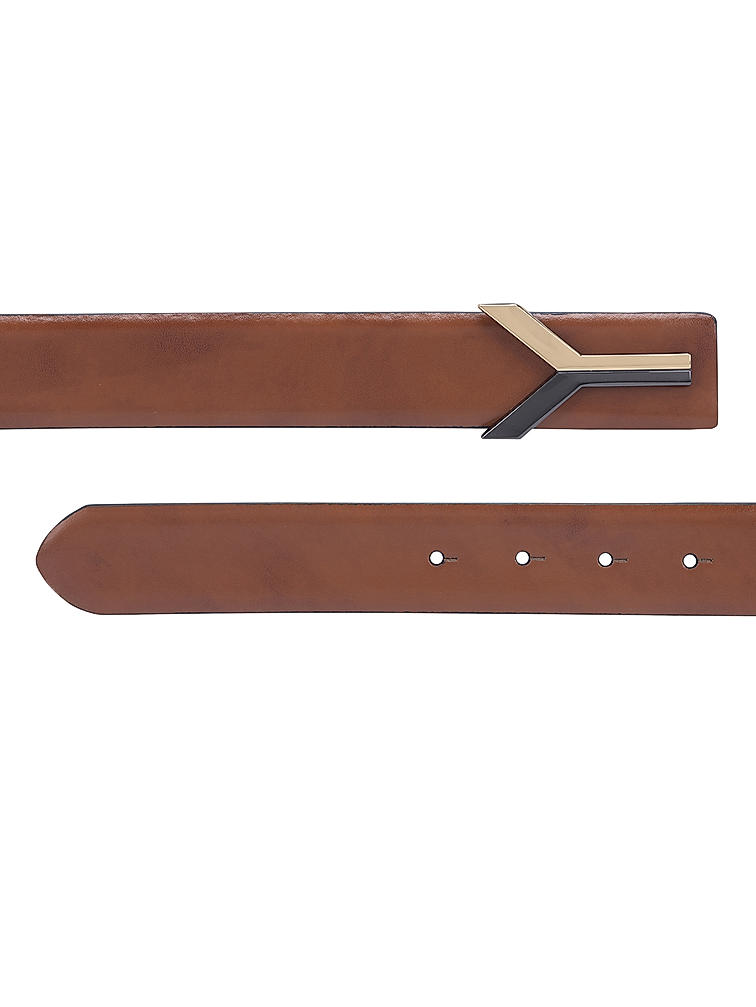 Tan Plain Leather Men's Belt