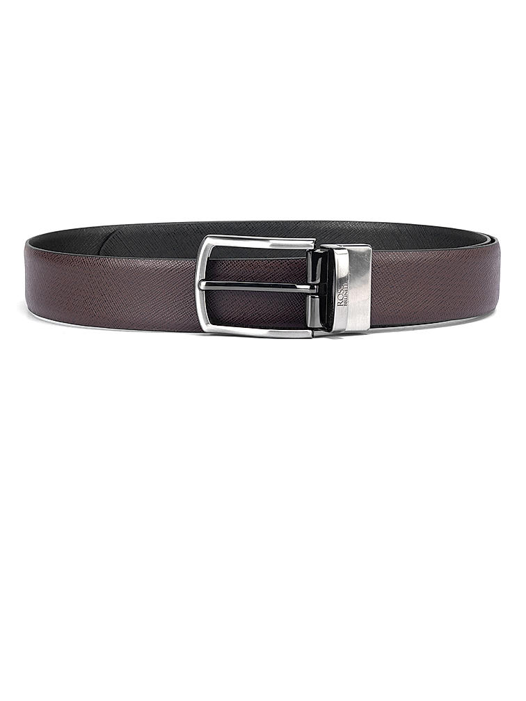 Brown Saffiano Reversible Men's Belt