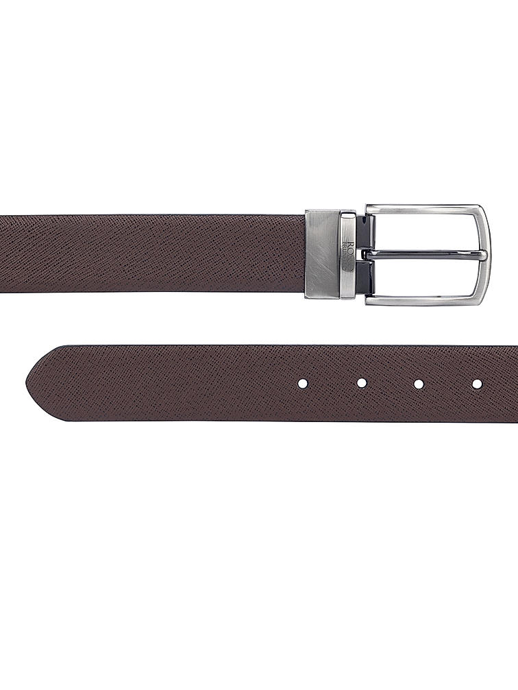 Brown Saffiano Reversible Men's Belt