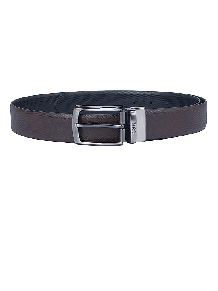 Brown Fish Textured Reversible Men's Belt