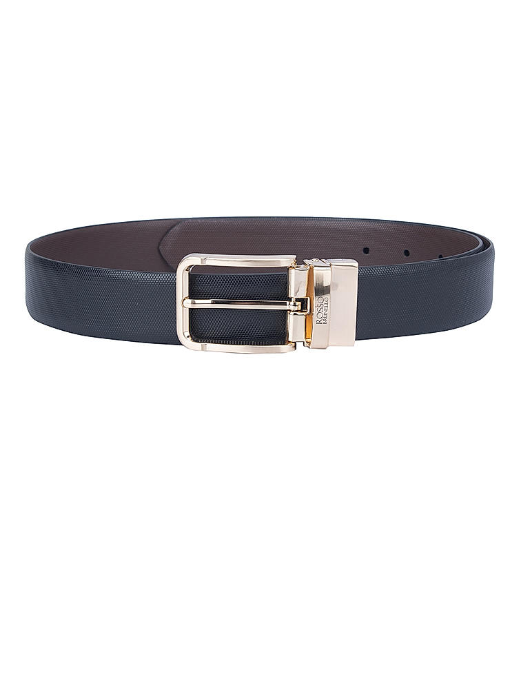 Black Fish Textured Reversible Men's Belt