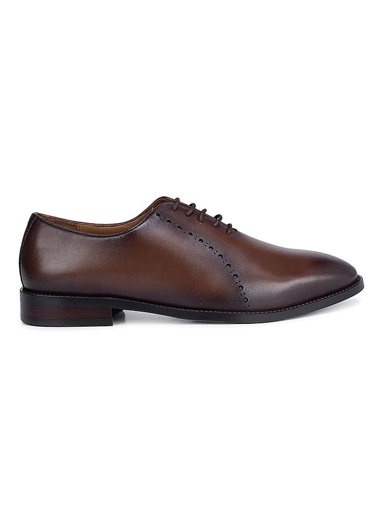 Coffee Leather Brogue Lace Ups