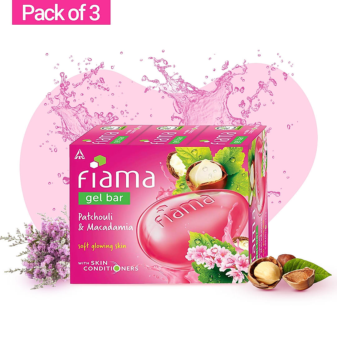Patchouli & Macademia Gel Bar, 125g (Pack of 3)