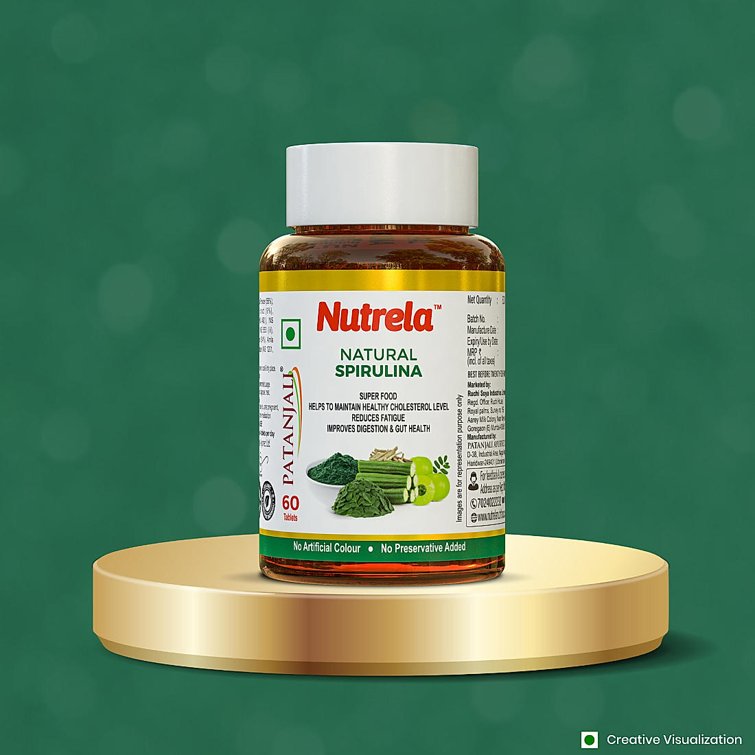 Patanjali Nutrela Natural Spirulina 60 Tablets (Pack of 1)